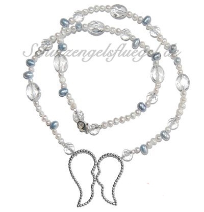 Collier Deluxe ''Eisfürstin''<br>mit Anhänger zweiflügelig silber Größe L