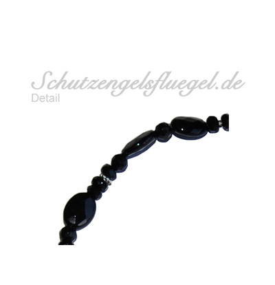 Collier Deluxe ''Das kleine Schwarze''<br>mit Anhänger zweiflügelig silber Größe L