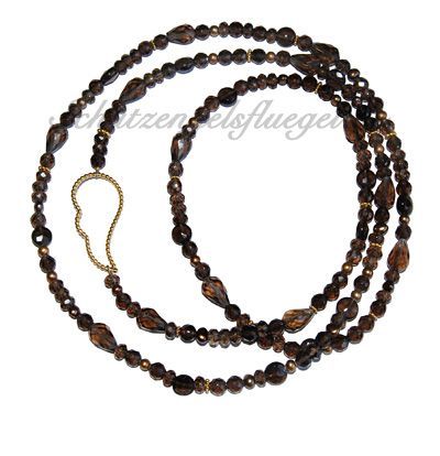 Collier Deluxe ''Brown Sugar'' lang<br>mit Anhänger einflügelig vergoldet Größe L