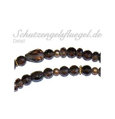 Collier Deluxe ''Brown Sugar'' lang<br>mit Anhänger einflügelig vergoldet Größe L